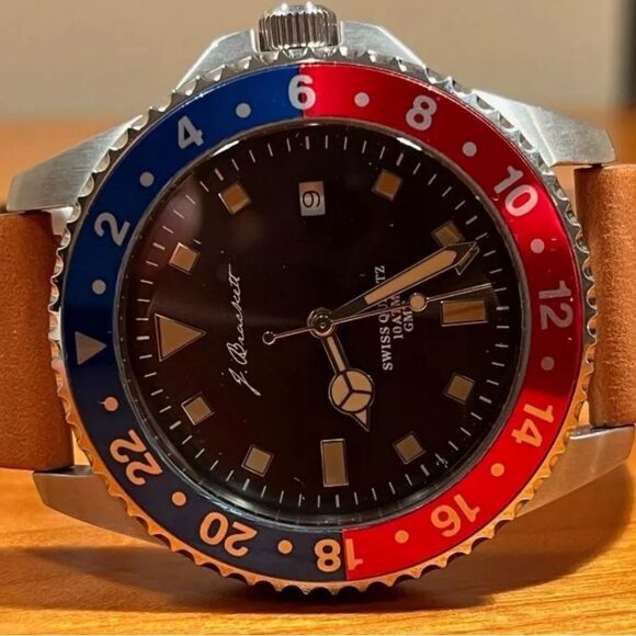 J. Brackett Greenwich Men’s Watch Stainless Steel | Swiss Ronda Quartz | GMT - Picture 8 of 8